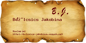 Bölcsics Jakobina névjegykártya